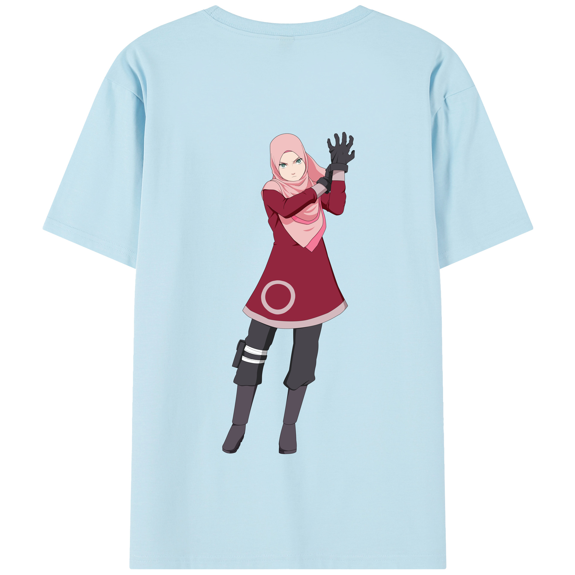 （画像用） NARUTO -ナルト- 春野サクラ Haruno Sakura 綿100％半袖Tシャツ（背面プリント）